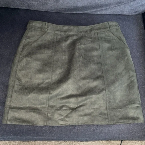 Banana Republic VEGAN SUEDE MINI SKIRT Sheltered Earth NWOT - Picture 2 of 5